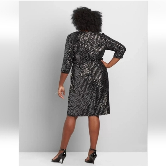 NWT LANE BRYANT Women's Formal Pleated Waist Sequin Evening Party Dress  Size 24 - threedaughtersproperties.com